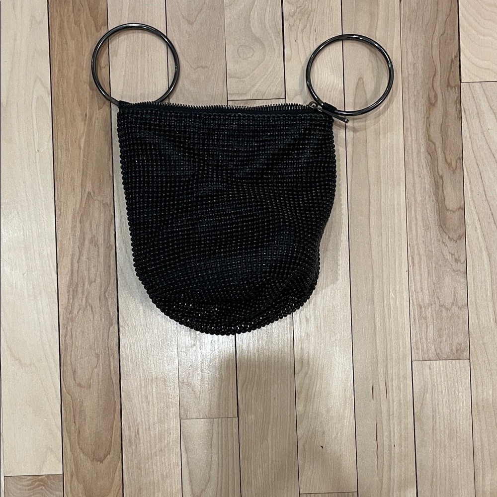 Olga Berg Black chain mesh Clutch